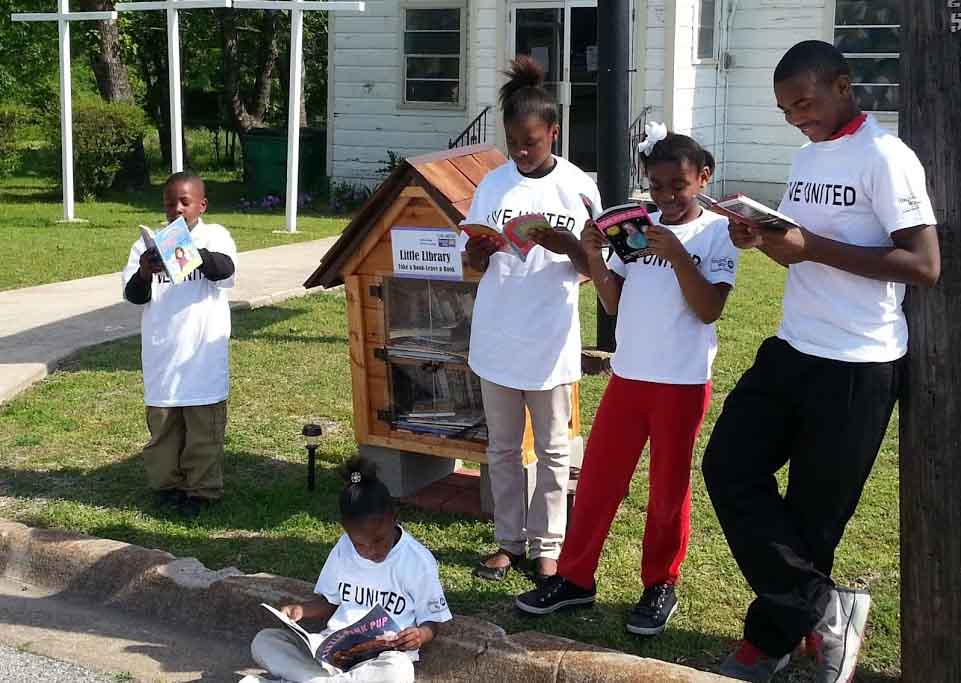 Little Library installed at Mount Olive Baptist Church on Washington street in Greenville.